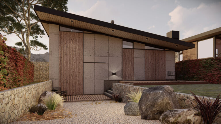 Fachada interior -Persianas cerradas