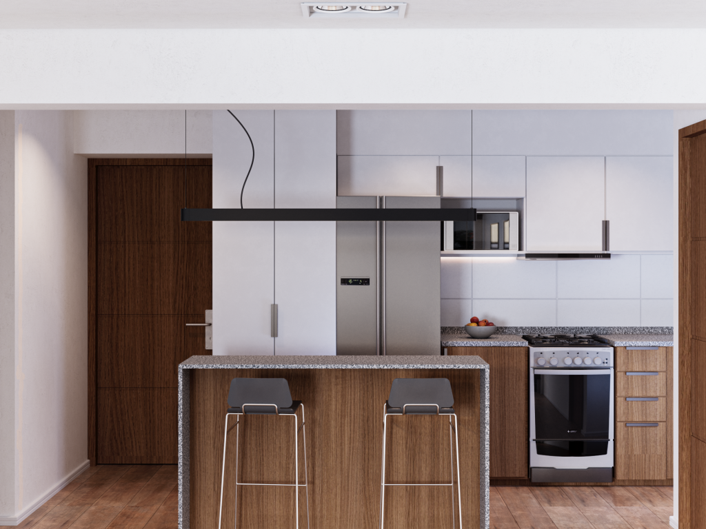 Cocina departamento frontal